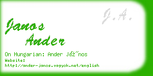 janos ander business card